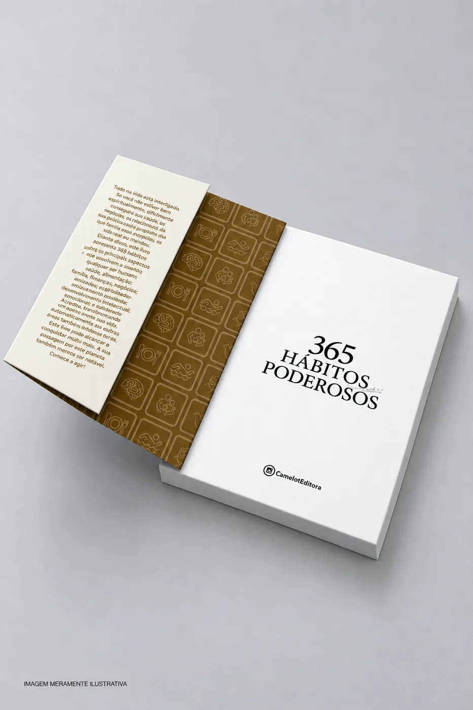 Embalagem do livro 365 Hábitos Simples e Poderosos com a folha de apresentação